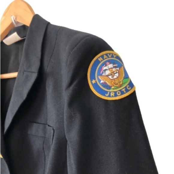 Womens Navy ROTC navy color long sleeve blazer SIZE 10 - Picture 3 of 4